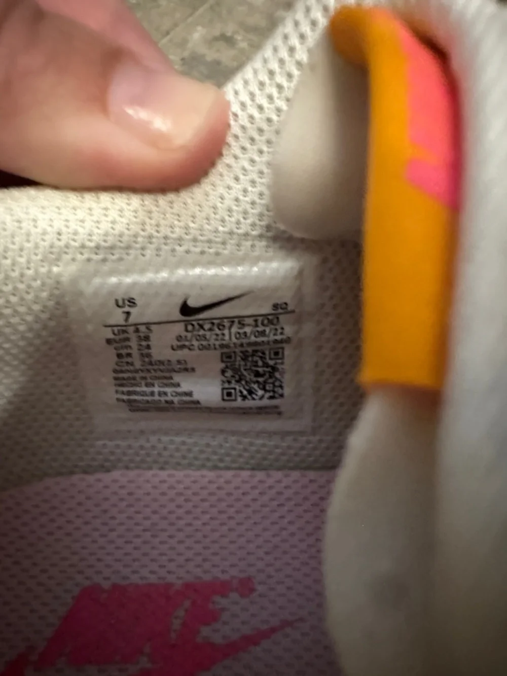 Nike Air Force 1 Fontanka sunrise pink orange sneakers sz7 womens - Picture 5 of 6